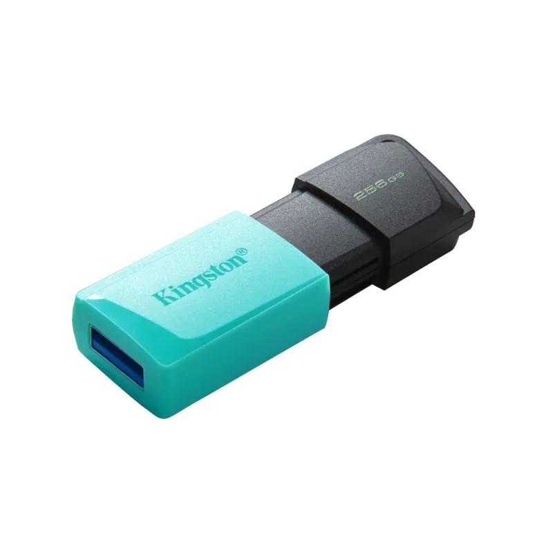 Memoria USB Kingston DataTraveler Exodia M - 256GB - USB 3.2 - Negra con Aqua - DTXM/256GB