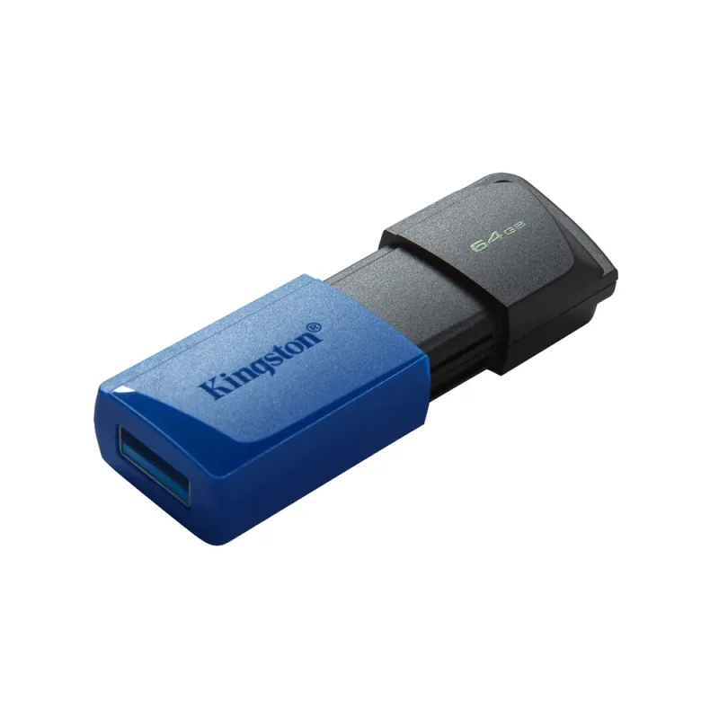 Memoria USB Kingston DataTraveler Exodia M - 64GB - USB 3.2 - Negra con Azul - DTXM/64GB