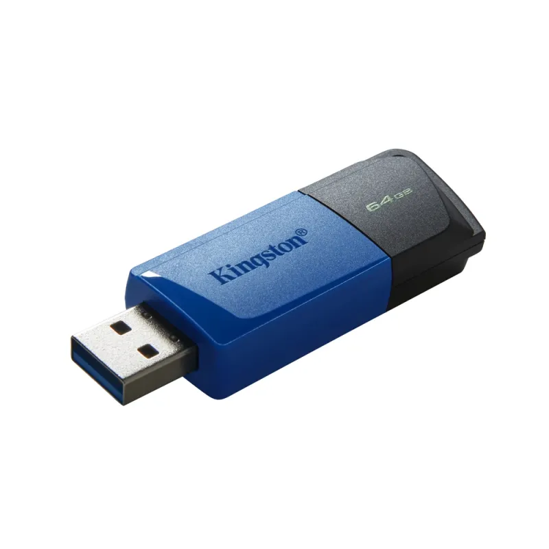 Memoria USB Kingston DataTraveler Exodia M - 64GB - USB 3.2 - Negra con Azul - DTXM/64GB