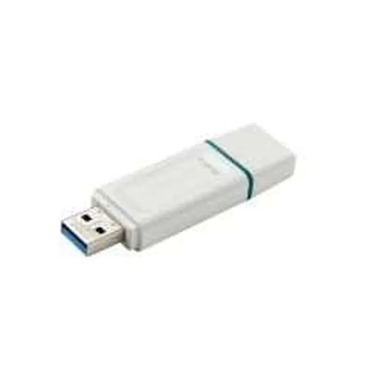 Memoria USB Kingston DataTraveler Exodia - 64GB - USB 3.2 - Blanco con Anillo Azul Transparente - KC-U2G64-5R