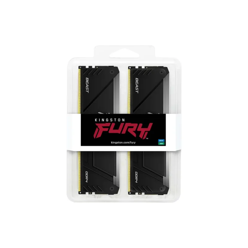 Memoria RAM Kingson FURY Beast - DDR4 - 64GB (2x32GB) - 3200MHz - DIMM - Para PC - KF432C16BB2AK2/64