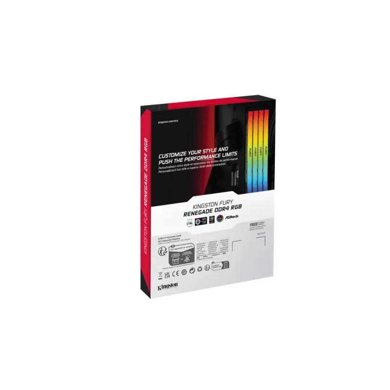 Memoria RAM Kingston FURY Renegade RGB - DDR4 - 8GB - 3200MHz - UDIMM - Para PC - KF432C16RB2A/8