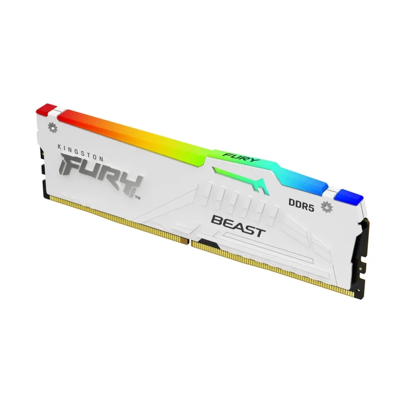 Memoria RAM Kingston FURY Beast White RGB - DDR5 - 64GB (2x32GB) - 6000MHz - Para PC - KF560C30BWEAK2-64