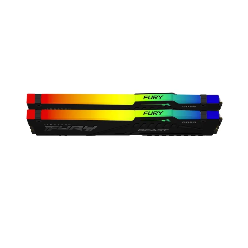 Memoria RAM Kingston FURY Beast RGB - DDR5 - 64GB (2x 32GB) - 5200MHz - UDIMM - para PC - KF552C40BBAK2-64