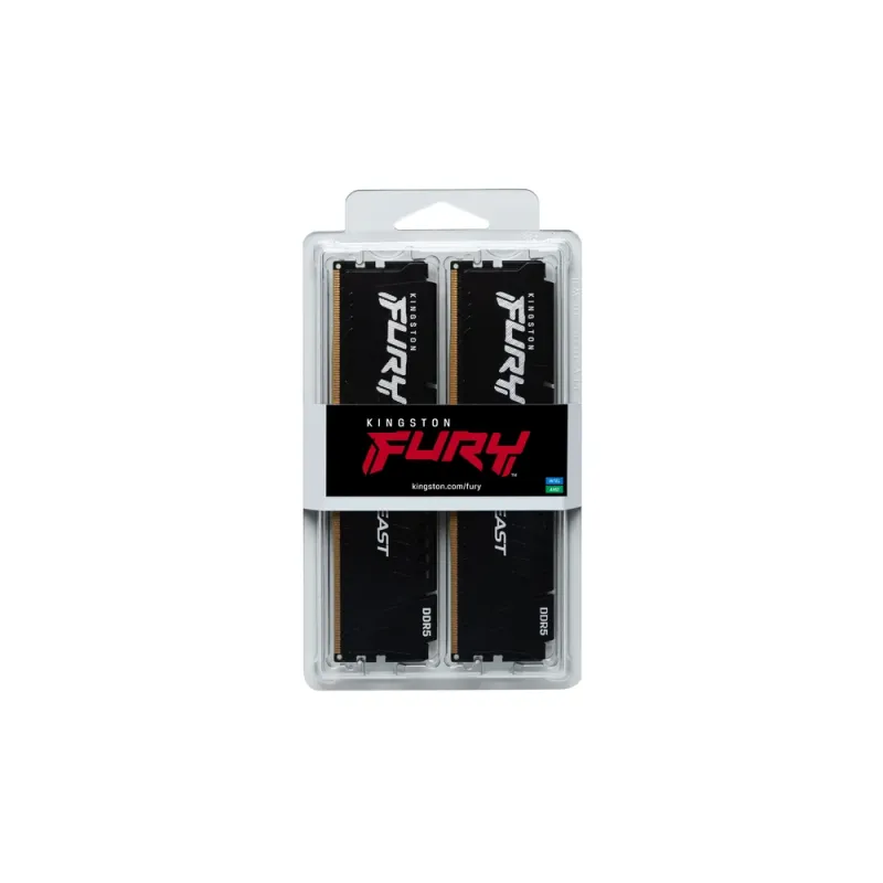 Memoria RAM Kingston FURY Beast - DDR5 - 64GB (2x32GB) - 6000MHz - DIMM - para PC - Expo - KF560C30BBEK2-64