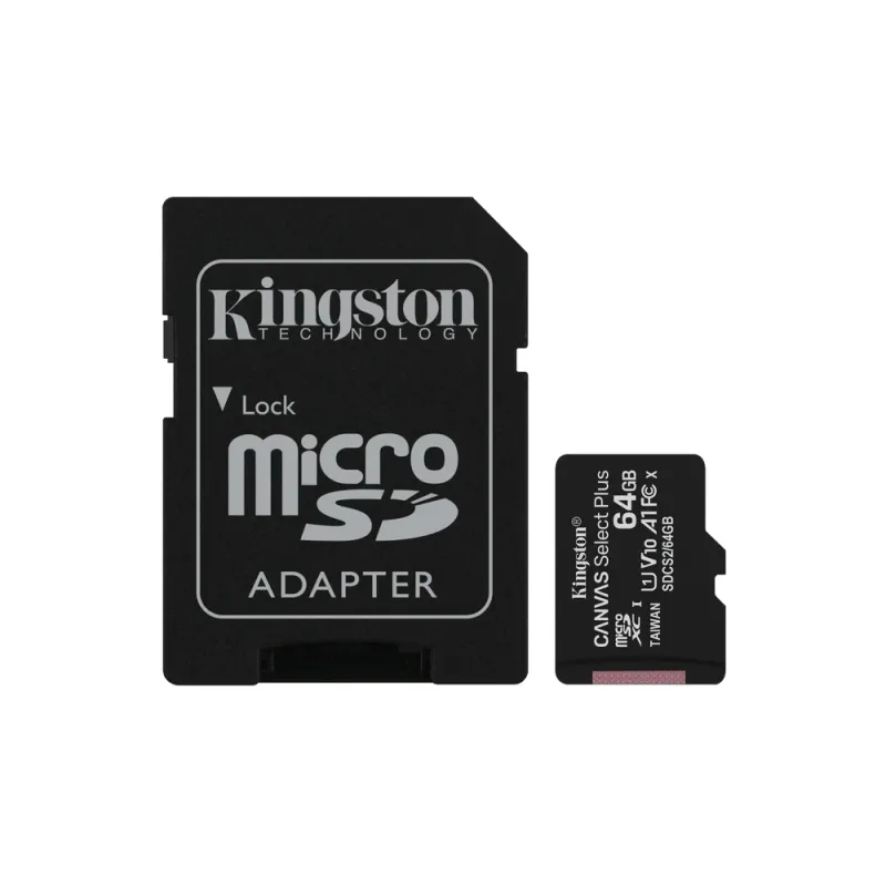 Memoria Microsdhc Kingston Canvas Select Plus 64Gb Clase 10 Con Adaptador - SDCS2/64GB
