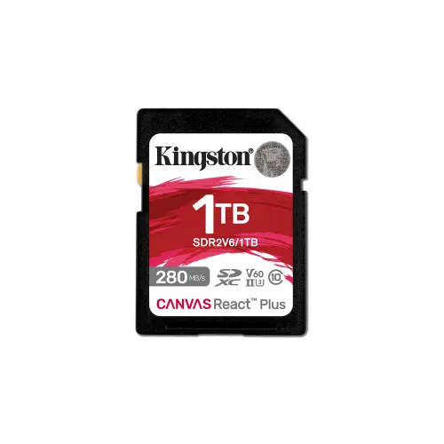 Memoria Flash Kingston Canvas React Plus V60 - 1TB - SDXC UHS-II Clase 10 - SDR2V6/1TB Memoria Flash Kingston Canvas React Plus V60 - 1TB - SDXC UHS-II Clase 10 - SDR2V6/1TB