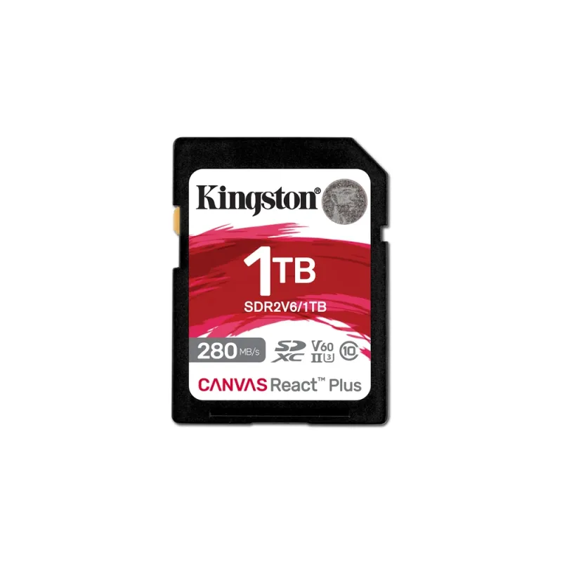 Memoria Flash Kingston Canvas React Plus V60 - 1TB - SDXC UHS-II Clase 10 - SDR2V6/1TB
