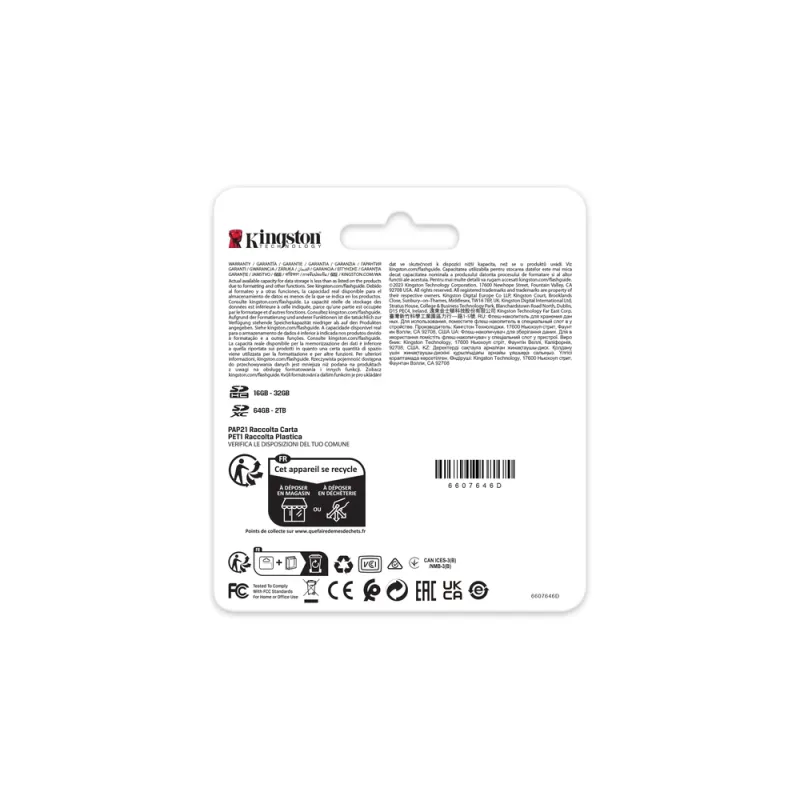 Memoria SDXC Kingston Canvas React Plus - 512GB - Clase 10 - UHS-II - SDR2V6/512GB