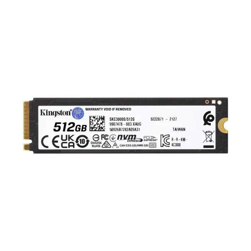 Unidad de Estado Sólido Kingston KC3000 - M.2 2280 - 512GB - PCI-E 4.0 - SKC3000S/512G