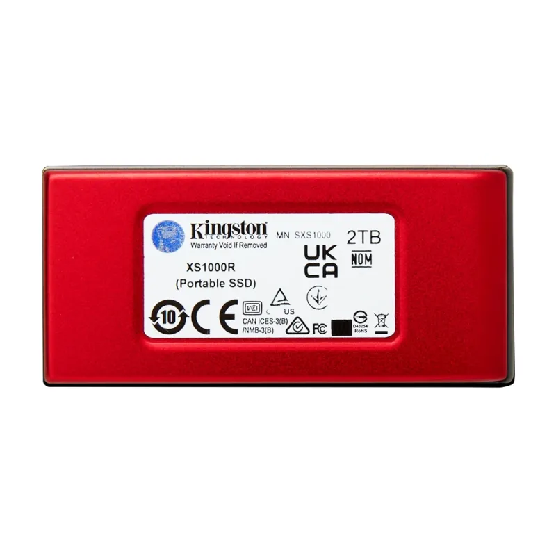 Unidad de Estado Sólido Externo Kingston XS1000 - 2TB - USB 3.2 - Rojo - SXS1000R/2000G