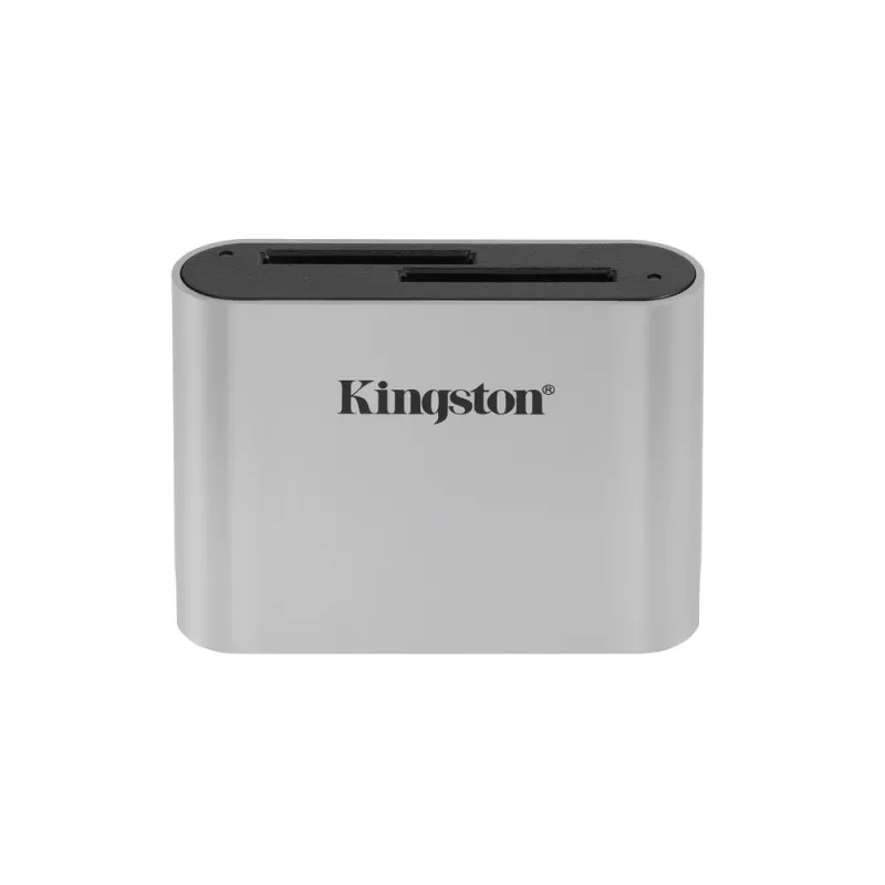 Lector de Tarjetas Kingston Workflow SD Reader - 2 Tarjetas SD - USB 3.2 - Negro con Plata - WFS-SD