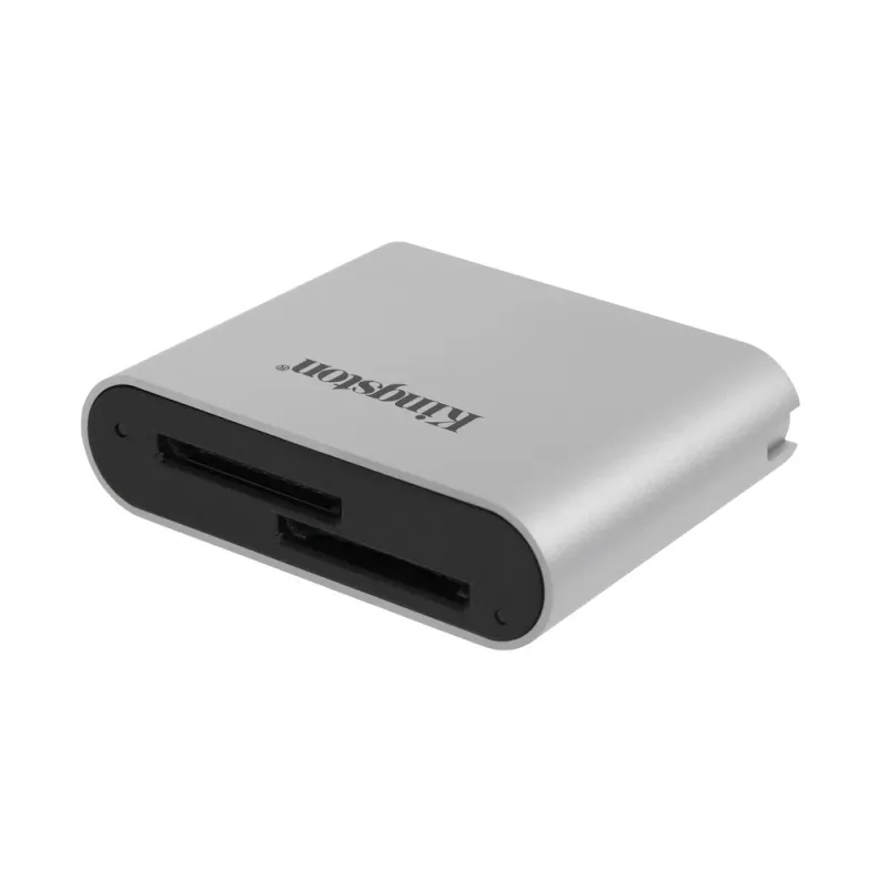 Lector de Tarjetas Kingston Workflow SD Reader - 2 Tarjetas SD - USB 3.2 - Negro con Plata - WFS-SD