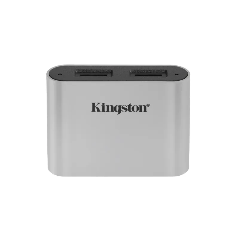 Lector de Tarjetas Kingston Workflow microSD Reader - 2 Tarjetas microSD - USB 3.2 - Negro con Plata - WFS-SDC