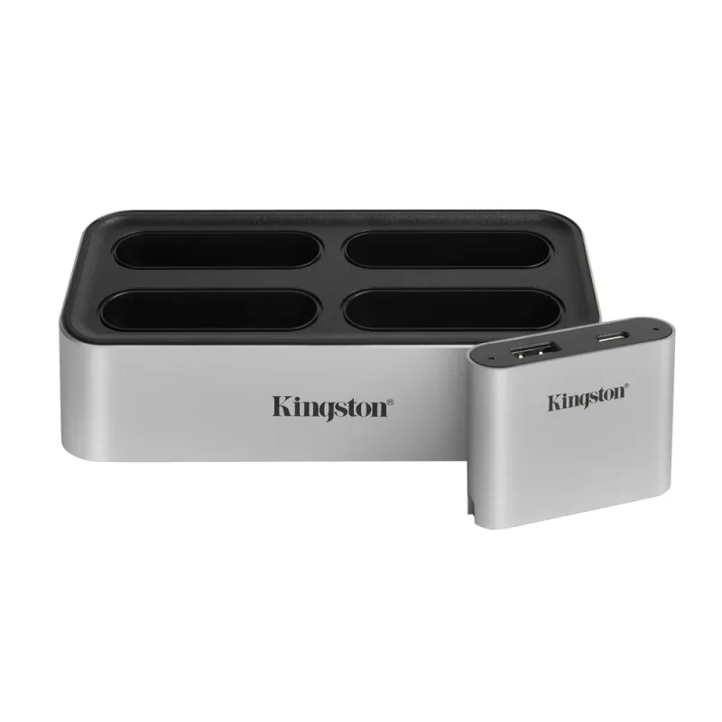 Replicador de Puertos Kingston Workflow Station - Con USB miniHub - Hasta 4 Lectores Workflow - WFS-U