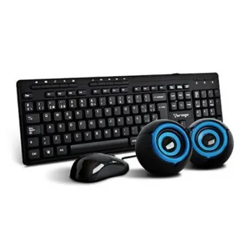 Kit De Teclado Mouse Y Bocinas Vorago Kms 104 Alámbrico Negro - Kms-104