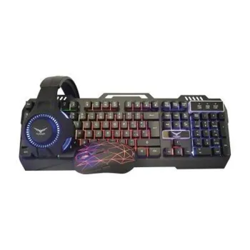 Kit Gamer Naceb Technology 4 En 1 Teclado Mouse Diadema Mouse Pad Alámbrico Español - NA-0925