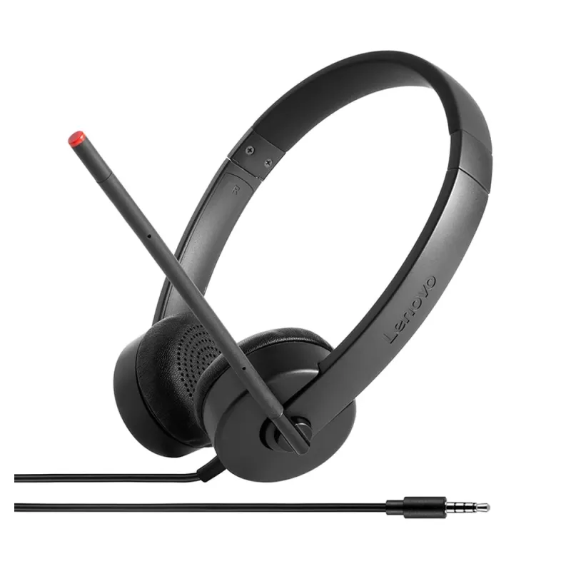 Diadema Lenovo Stereo Analog - Alámbrico - 3.5mm - Negro - 4XD0K25030
