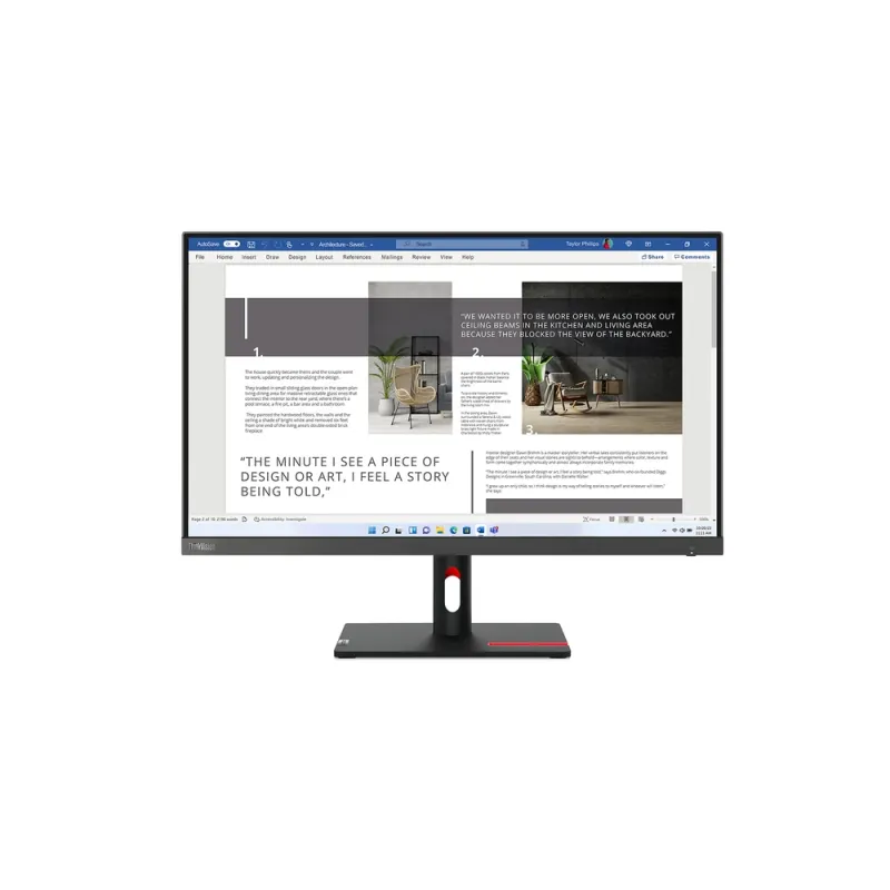 Monitor Lenovo ThinkVision S27i-30 - 27" - Full HD - HDMI - VGA - 63DFKAR4LA