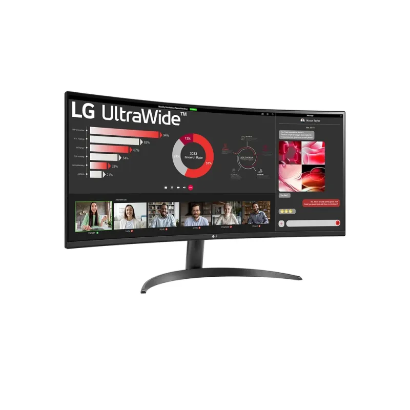 Monitor Gamer LG 34WR50QK - 34" - UltraWide QHD - 100Hz - HDMI - DisplayPort - Curvo - 34WR50QK