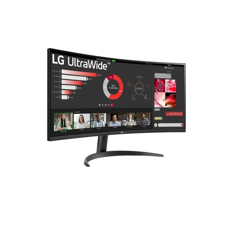 Monitor Gamer LG 34WR50QK - 34" - UltraWide QHD - 100Hz - HDMI - DisplayPort - Curvo - 34WR50QK