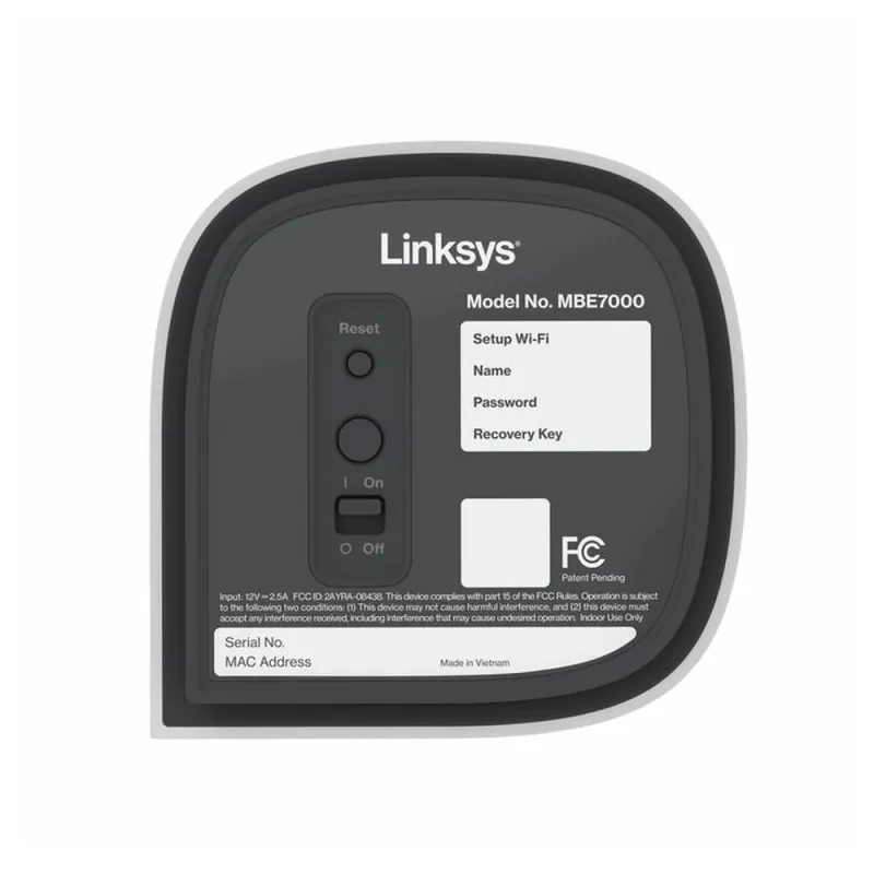Sistema de Wi-Fi Linksys Velop Pro 7 - 2.4/5/6 GHz - 4x RJ-45 - 2 Piezas - MBE7002