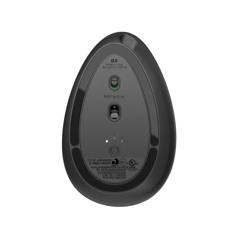 Mouse Logitech MX Vertical - Inalámbrico - Bluetooth - Grafito - 910-005449