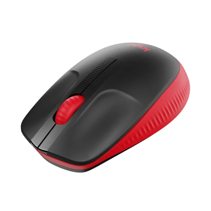 Mouse Logitech M190 Inalámbrico Usb Negro/Rojo - 910-005904