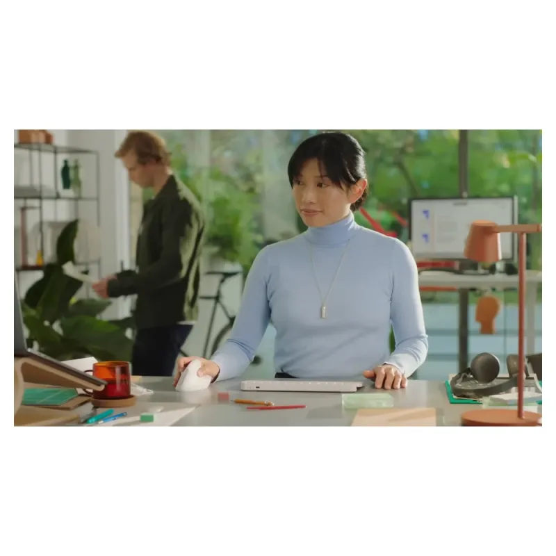 Mouse Logitech Lift Vertical - Inalámbrico - 6 Botones - Blanco - 910-006469