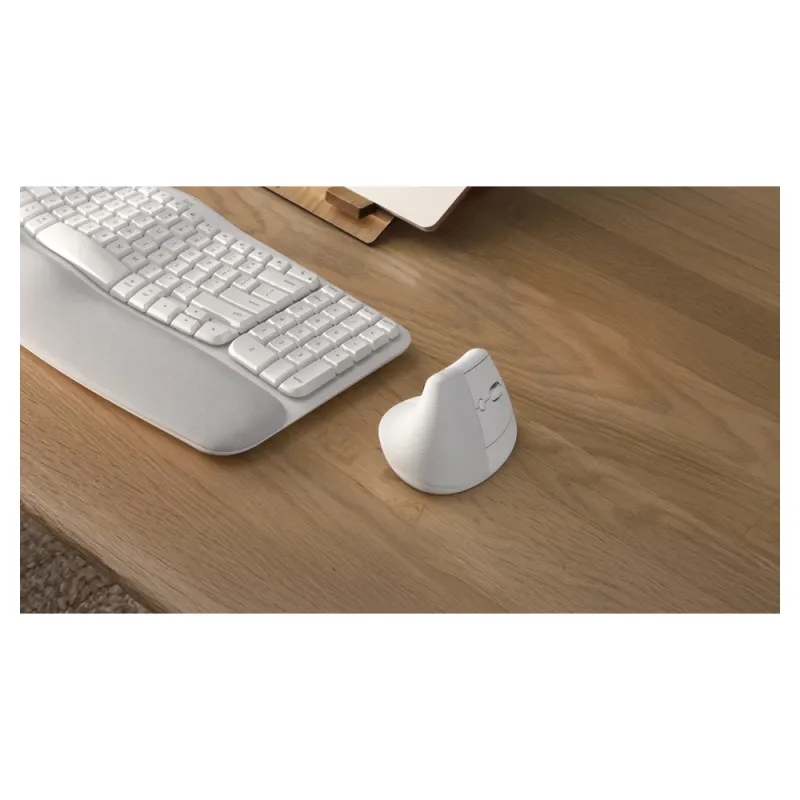 Mouse Logitech Lift Vertical - Inalámbrico - 6 Botones - Blanco - 910-006469