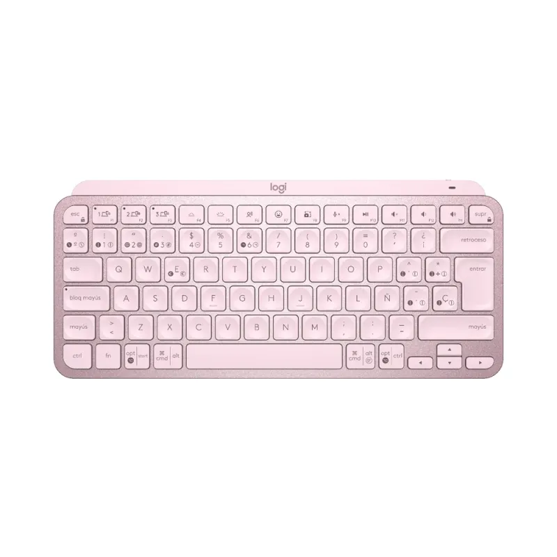 Teclado Logitech MX Keys Mini - Inalámbrico - Rosa - 920-010478
