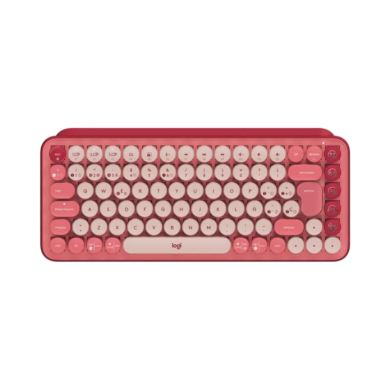 Teclado Logitech POP Keys - Inalámbrico - Bluetooth / USB - Rosa Coral - 920-010715