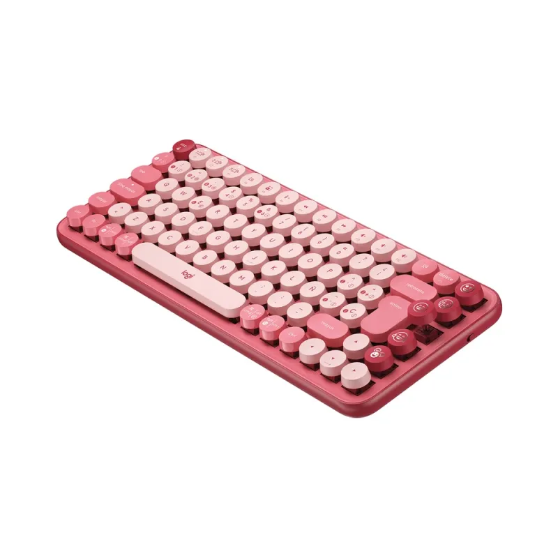Teclado Logitech POP Keys - Inalámbrico - Bluetooth / USB - Rosa Coral - 920-010715