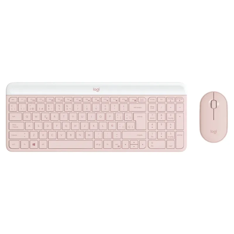 Kit Teclado y Mouse Logitech MK470 - Inalámbrico - USB - Rosa - 920-011312