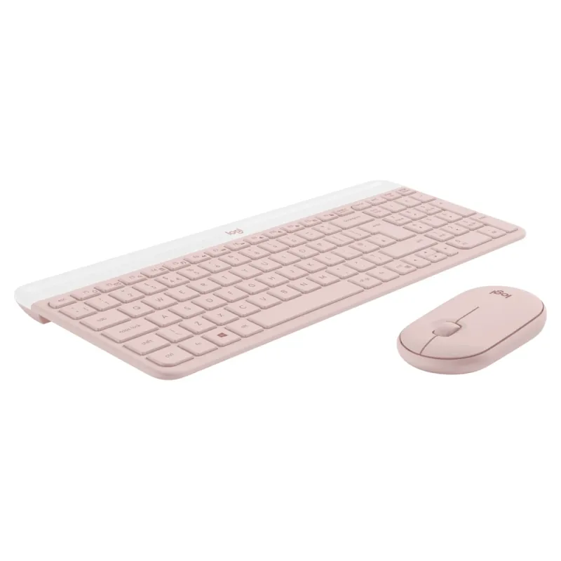 Kit Teclado y Mouse Logitech MK470 - Inalámbrico - USB - Rosa - 920-011312