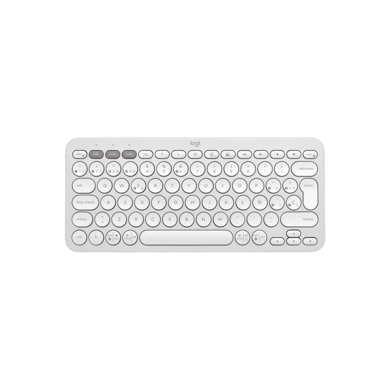 Teclado Logitech PEBBLE KEYS 2 K380S - Inalámbrico - Bluetooth - Inglés - Blanco - 920-011784