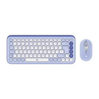 Kit Teclado y Mouse Logitech POP Icon - Inalámbrico - Bluetooth - Español - Lila - 920-013054