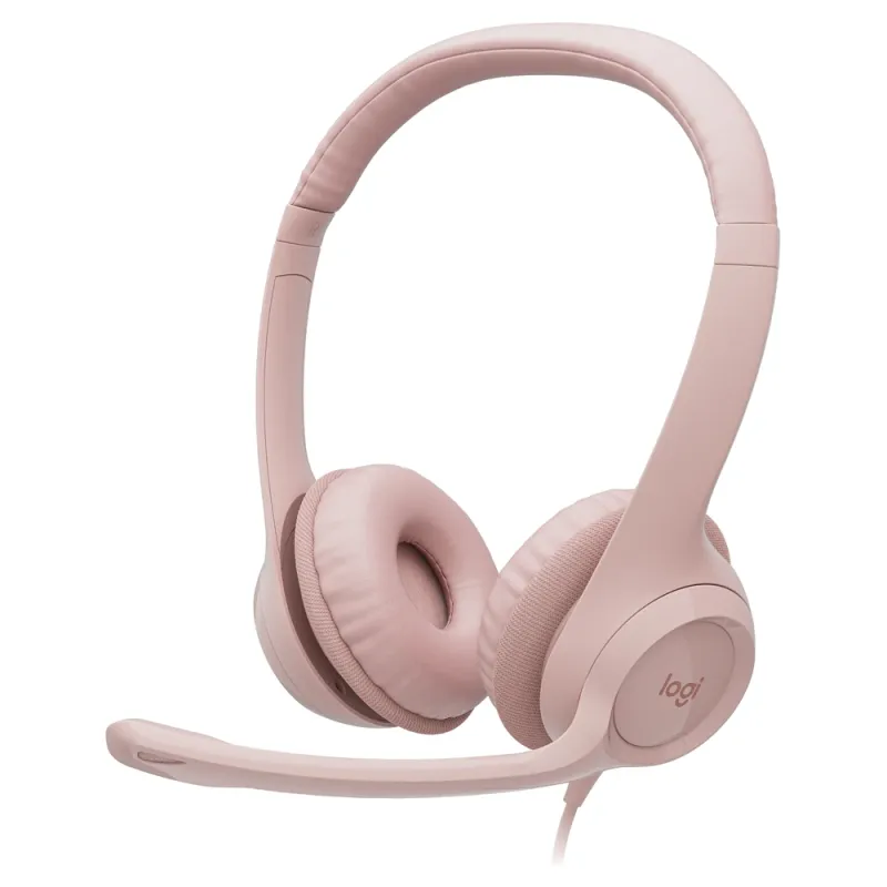 Diadema Logitech H390 - Alámbrico - USB - Micrófono - Rosa - 981-001280