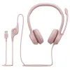 Diadema Logitech H390 - Alámbrico - USB - Micrófono - Rosa - 981-001280