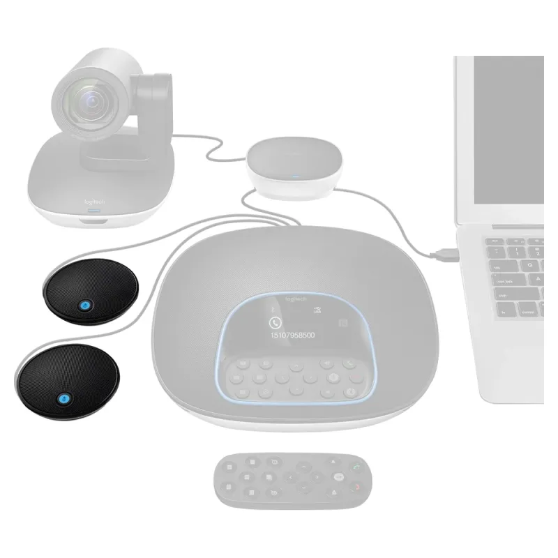 Micrófonos Logitech Expansion Group Led Sonido Superior Color Negro - 989-000171