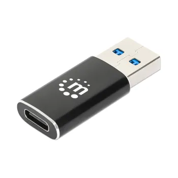 Adaptador USB Manhattan 153980 - USB-A a USB-C - Negro - 153980