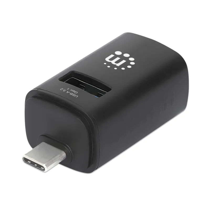 HUB USB Manhattan 180993 - USB-A a USB-C - Negro - 180993