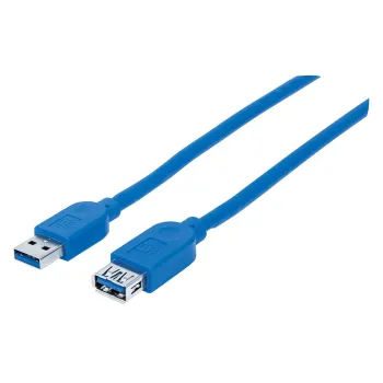 Manhattan Cable USB A Macho - USB A Hembra - 1 Metros - Azul - 325394