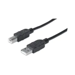 Cable para Dispositivos USB Manhattan - A Macho / B Macho - 1.8 m - Negro - 333368 Cable para Dispositivos USB Manhattan - A Macho / B Macho - 1.8 m - Negro - 333368