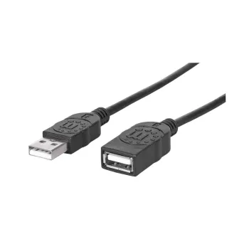 Cable Extensión USB 2.0 Manhattan - A Macho / A Hembra - 1.8 Mts - Negro - 338653