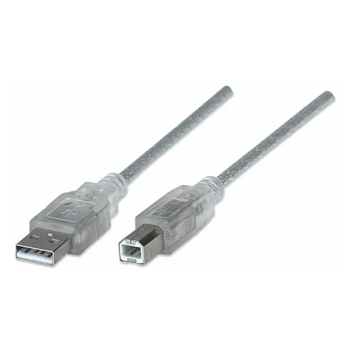 Cable USB 2.0 Manhattan A-B 4.5 metros - Plata - 340465