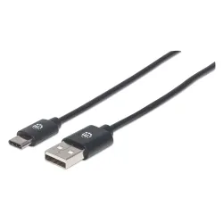 Cable Manhattan 354936 - USB-C - USB-A - 3 Mts - Negro - 354936 Cable Manhattan 354936 - USB-C - USB-A - 3 Mts - Negro - 354936