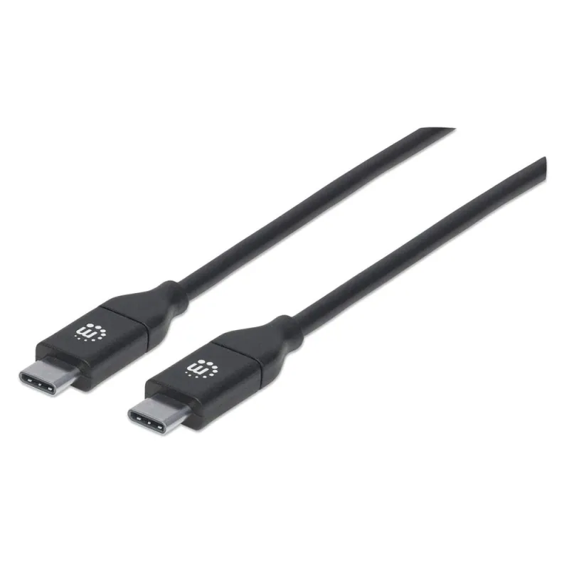 Cable USB Tipo-C Manhattan 355247 - USB-C Macho a USB-C Macho - 2 M - Negro - 355247