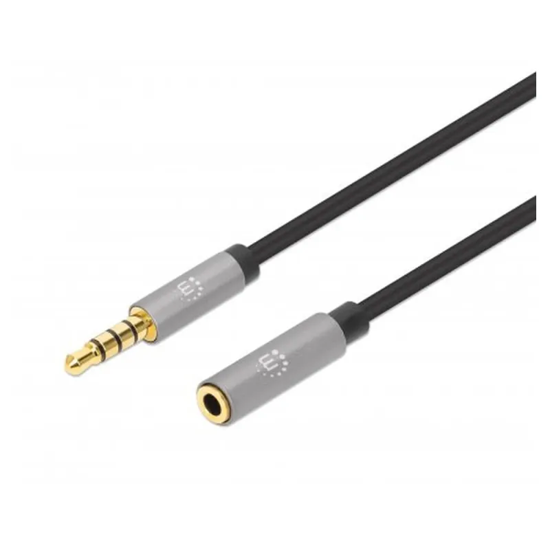 Extensión de Cable Auxiliar Manhattan 356053 - 3.5mm a 3.5mm - Macho a Hembra - 5 m - 356053