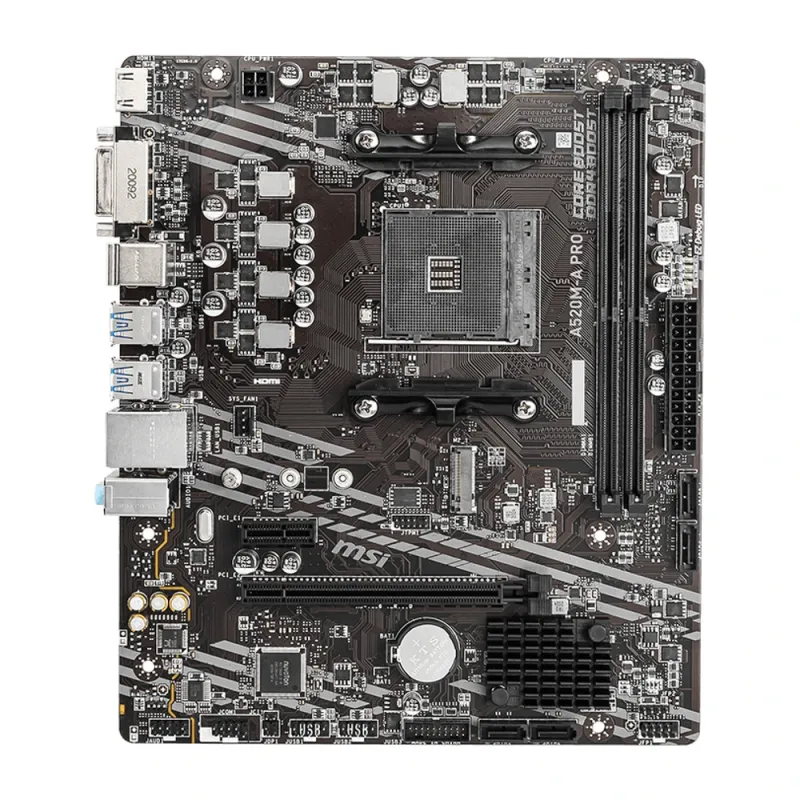 Tarjeta Madre MSI A520M-A PRO - Socket AM4 - 2xDDR4 - 1866/3200MHz - HDMI - DVI-D - M.2 - USB 2.0/3.2 - Micro ATX - A520M-A PRO